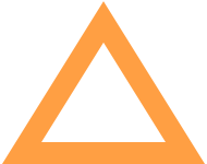 An orange triangle with a black background