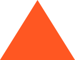 A green and orange triangle with an arrow on it.