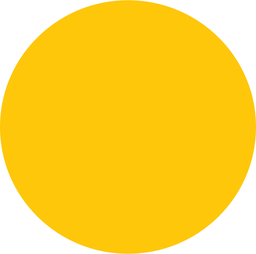 A yellow circle with black background